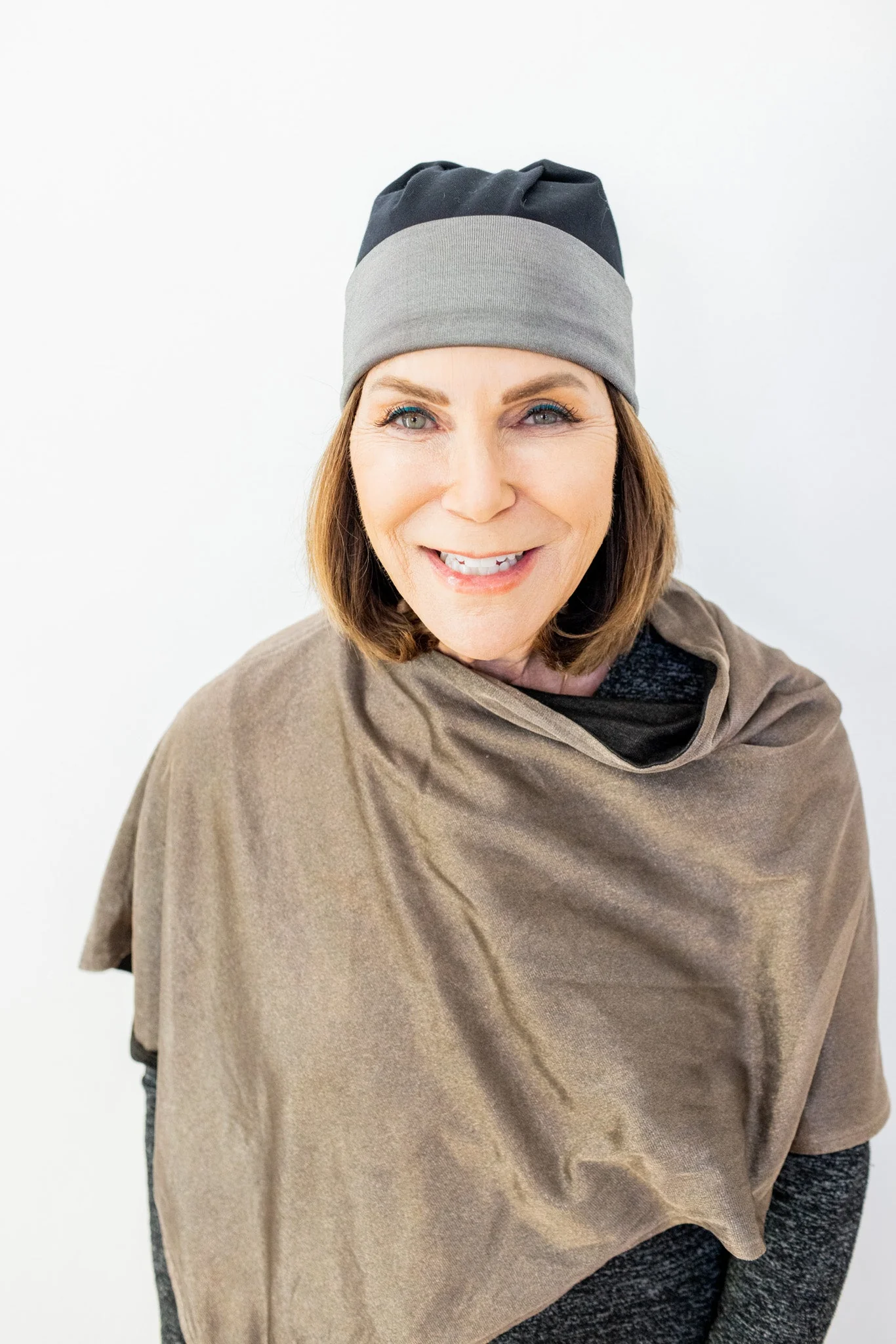 TRU47 Black Silver Cotton Double Knit Beanie - Image 4