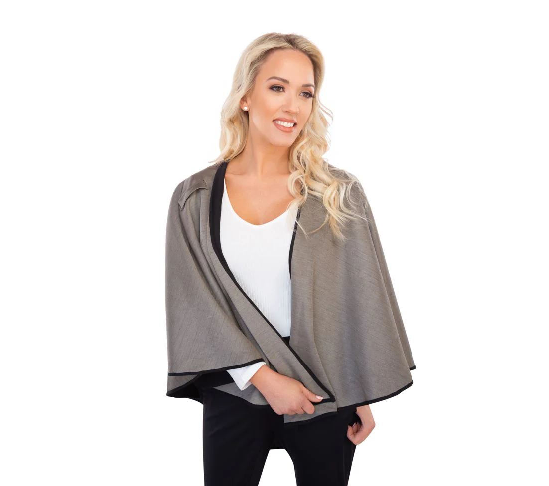 TRU47 Black Silver Cotton Double Knit Cape - Image 5