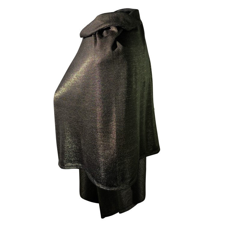 TRU47 Black Silver Jersey Modal Short Poncho - Image 3