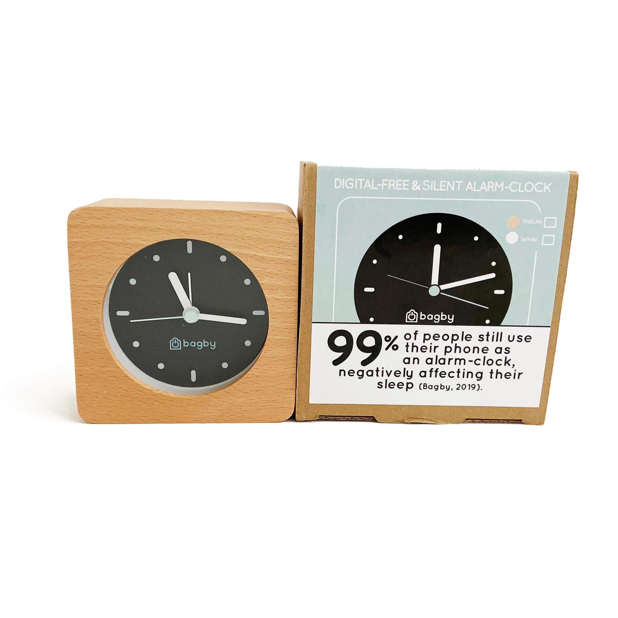 Bagby EMF-Free Minimalist Silent Analog Alarm Clock - Image 3
