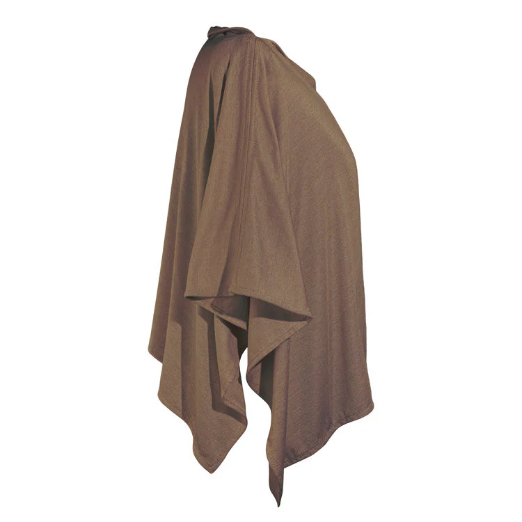 TRU47 Short Mocha Silver Jersey Modal Poncho - Image 3