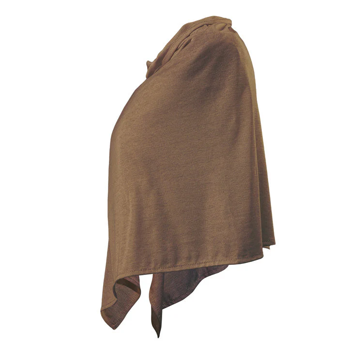 TRU47 Short Mocha Silver Jersey Modal Poncho - Image 4