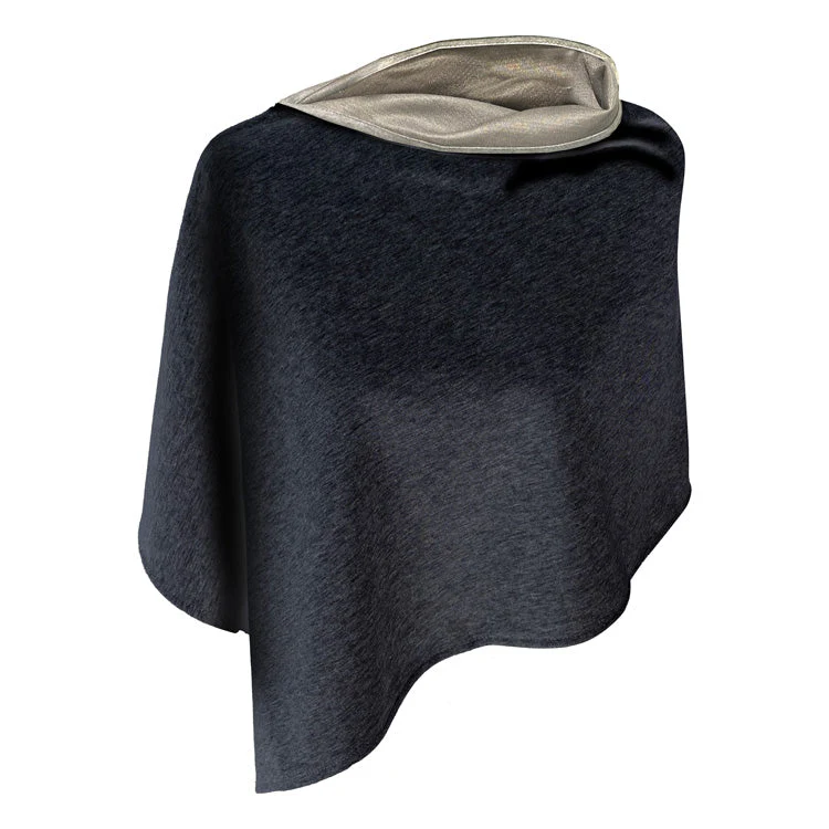 TRU47 Poncho Cotton Double Knit Black-Short
