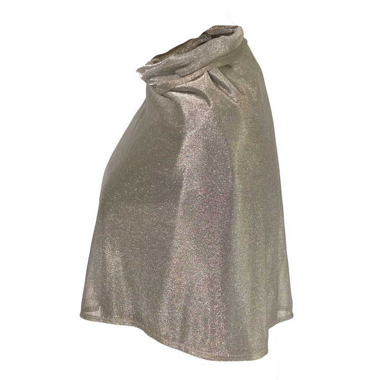 TRU47 Short Silver Mesh Poncho - Image 4