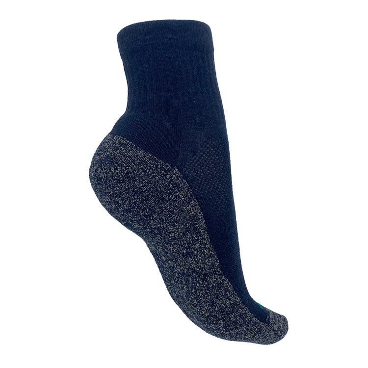 TRU47 Black Merino Wool Grounding Socks - Quarter Height - Image 2