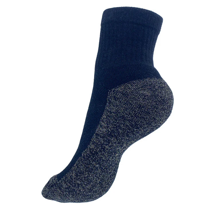 TRU47 Black Merino Wool Grounding Socks - Quarter Height - Image 3