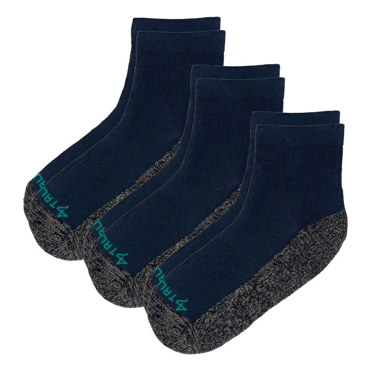 TRU47 Black Merino Wool Grounding Socks - Quarter Height - Image 6