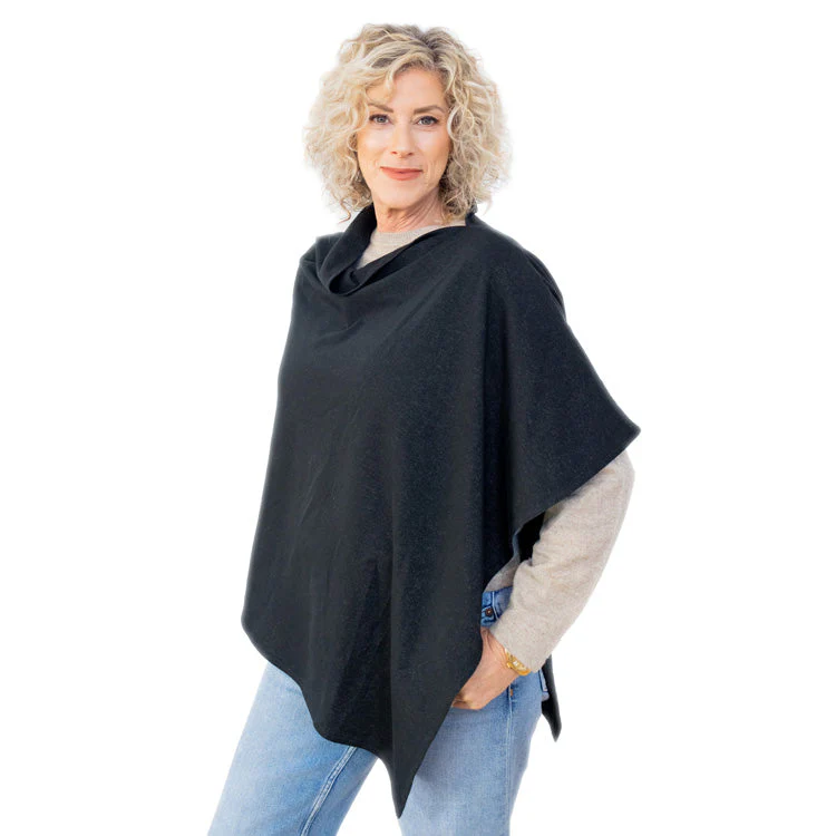 TRU47 Silver Jersey Modal Long Poncho - Image 4