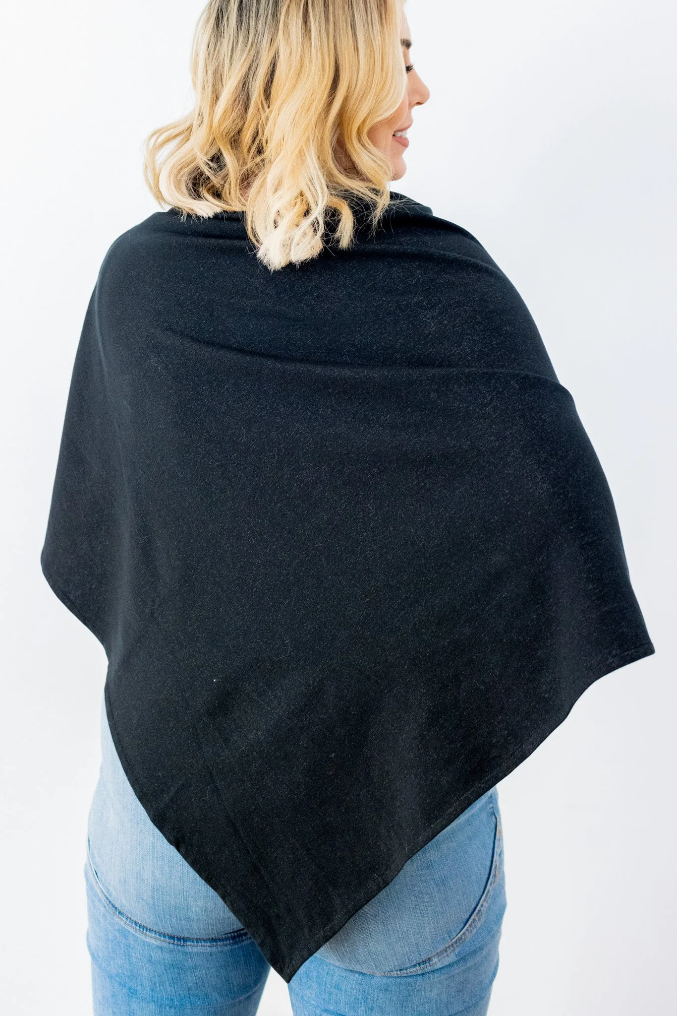 TRU47 Silver Jersey Modal Long Poncho - Image 7